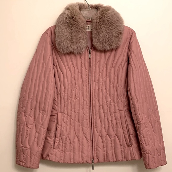 Down winter coat with Fox Fur collar - Picture 1 of 16